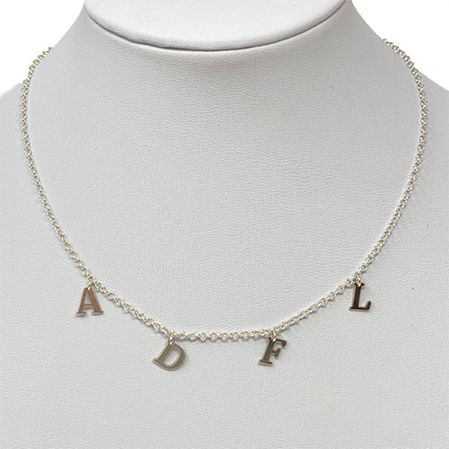 Hanging hot sale initial necklace