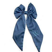 Monogrammed Silk Hair Bow