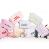 Monogrammed cotton seersucker wash bag