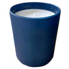 Scented candle made from 100% natural vegan soy and coconut wax in a navy glass candle holder - Initially London