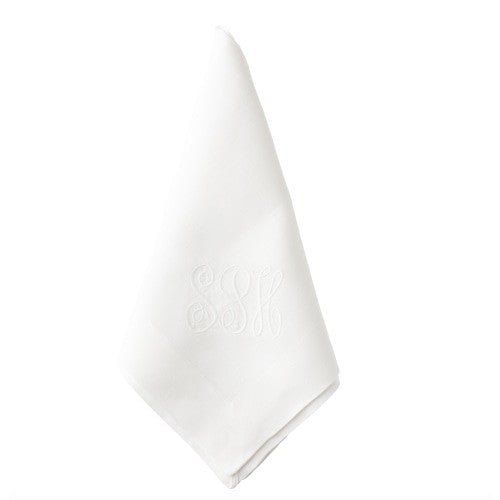 White Linen Napkin, Home Goods, monogrammed by Initially London